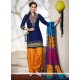 Exceeding Blue Embroidered Work Cotton Punjabi Suit