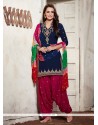 Demure Cotton Embroidered Work Punjabi Suit