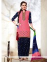 Praiseworthy Embroidered Work Pink Punjabi Suit
