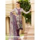 Baronial Print Work Multi Colour Faux Crepe Churidar Designer Suit