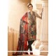 Miraculous Multi Colour Print Work Faux Crepe Churidar Designer Suit