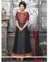 Black And Grey Shaded Georgette Anarkali Suit
