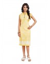 Exceptional Yellow Print Work Casual Kurti