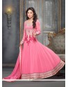 Beautiful Pink Embroidery Anarkali Suit