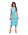 Beguiling Cotton Turquoise Casual Kurti
