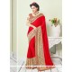 Princely Red Georgette Classic Saree