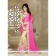Riveting Pink Embroidered Work Classic Saree