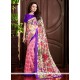 Charismatic Multi Colour Embroidered Work Printed Saree