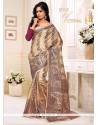 Print Silk Casual Saree In Multi Colour