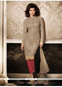 Priyanka Chopra Resham Work Churidar Designer Suit