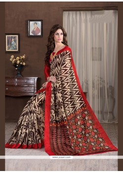 Gripping Handloom Silk Multi Colour Printed Saree