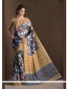 Intricate Handloom Silk Multi Colour Printed Saree