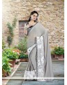 Imperial Grey Silk Designer Saree