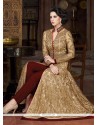 Deserving Embroidered Work Beige Pant Style Suit