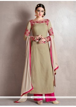 Splendid Georgette Grey Resham Work Designer Palazzo Salwar Suit
