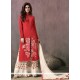 Elite Print Work Red Georgette Designer Palazzo Salwar Suit