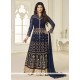 Ayesha Takia Net Embroidered Work Navy Blue Designer Floor Length Suit