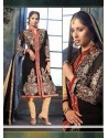Sangita Ghose Black And Cream Zari Work Churidar Suit