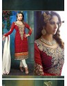 Sangita Ghose Maroon Zari Churidar Suit