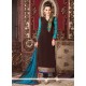Aamna Sharif Brown Lace Work Churidar Designer Suit