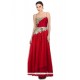 Excellent Mirror Work Georgette Red Designer Salwar Suit