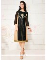 Invaluable Georgette Black Embroidered Work Party Wear Kurti