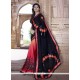 Fabulous Patch Border Work Black And Red Traditional Saree