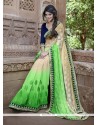 Masterly Embroidered Work Green Classic Designer Saree