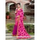 Aspiring Patch Border Work Hot Pink Printed Saree