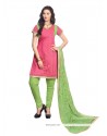 Sunshine Chanderi Cotton Pink Embroidered Work Churidar Designer Suit
