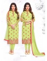 Ayesha Takia Georgette Embroidered Work Green Churidar Designer Suit