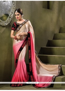 Blooming Embroidered Work Velvet Classic Saree
