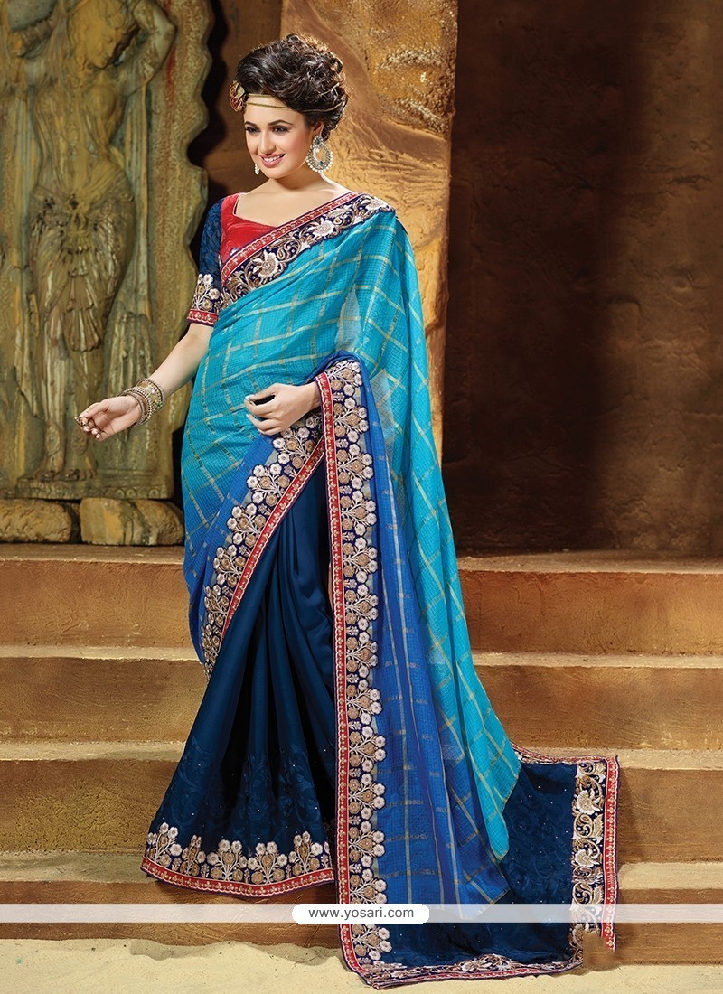 Mesmeric Patch Border Work Traditional Saree
