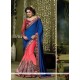 Classical Net Navy Blue And Rose Pink Traditional Saree
