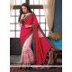 Magnetize Pink Embroidered Work Net Traditional Saree