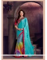 Monumental Chiffon Satin Multi Colour Printed Saree