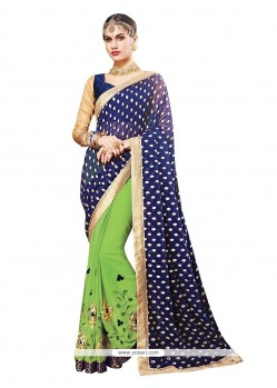 Modern Georgette Embroidered Work Classic Saree