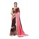 Beckoning Embroidered Work Brown Classic Saree