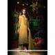 Prominent Embroidered Work Yellow Designer Straight Salwar Kameez