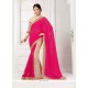 Patch Border Georgette Classic Saree In Hot Pink