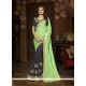 Sightly Silk Green And Navy Blue Classic Designer Saree