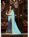 Charming Blue Designer Saree