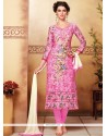 Monumental Resham Work Pink Churidar Designer Suit