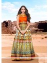 Best Banglori Silk Multi Colour Embroidered Work Floor Length Gown