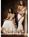 Off White Georgette Party Wear Saree
