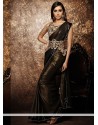 Black And Brown Shimmer Georgette Saree