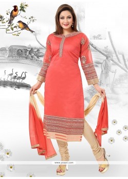 Fine Embroidered Work Chanderi Readymade Suit