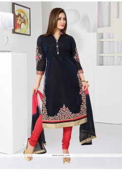 Refreshing Chanderi Embroidered Work Readymade Suit