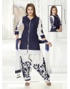 Invaluable Embroidered Work Cotton Navy Blue Readymade Suit