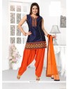 Pretty Embroidered Work Art Dupion Silk Readymade Suit